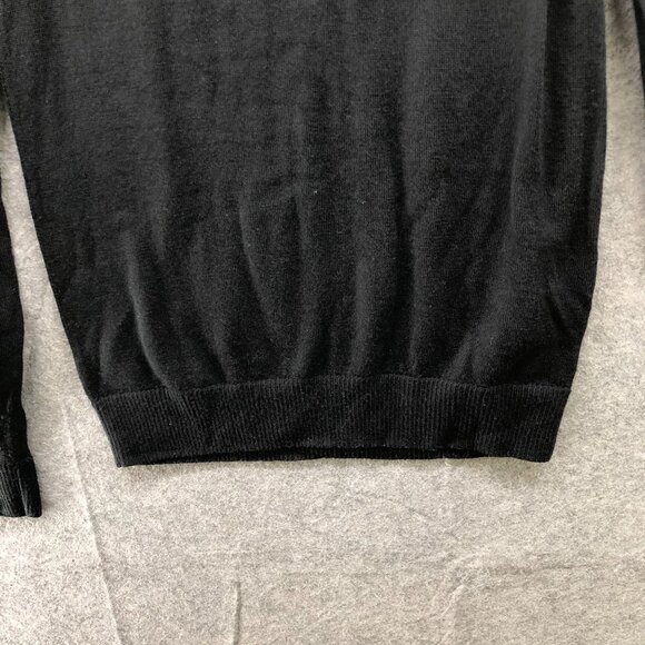 Banana Republic 100% Merino Wool Sweater Mens S Black Crewneck Pullover - Picture 4 of 8